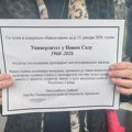 VIDEO: Umrlica za Univerzitet u Novom Sadu na zgradi Rektorata