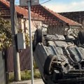 (Video) Automobil završio na krovu saobraćajna nesreća u Čačku, policija reguliše saobraćaj