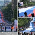 Razvijena najveća srpska zastava ikada: Više od 500 metara ponosa na skupu "Srbija jedna porodica"