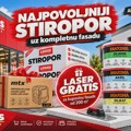 Najpovoljniji stiropor i laser na poklon uz kompletnu fasadu u Logos Trgovinama