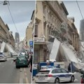 Drama u Zagrebu Ogromna skela pala nasred puta, polupani automobili, a sumnja se i da je neko ostao zatrpan (video)