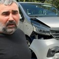 Ovako izgleda potpuno uništen kombi u kojem je Miki Đuričić sinoć doživeo udes! Ostavljen je na parkingu