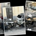 (Foto, video) Vatra kuljala na Vračaru: Izgorela dva skupocena automobila, kamere snimile počinioca za kojim traga policija