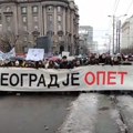 „Beograd je opet svet“: Studenti se uputili ka Vladi Srbije; Nakon petnaestominutne blokade idu ka Vrhovnom javnom…