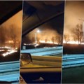 Veliki Požar kod malog Požarevca Buktinja nadomak auto-puta preti da se proširi (video)