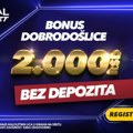 Okušajte vašu sreću sa 2000 dinara Bonusa Iskoristite AdmiralBet Bonus dobrodošlice već danas!