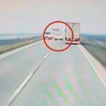 Horor u Srbiji snimljen kamerom! Vozač preticao kolonu, a onda mu u susret došao šleper: Snimak ledi krv