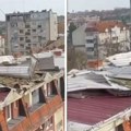 U Loznici jak vetar odvalio delove krova na zgradi: Preti da će pasti na zemlju