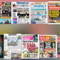Naslovne strane današnjih novina: Prelistavanje štampe za četvrtak, 15. oktobar 2026. godine