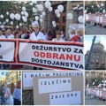 Bunt zaposlenih sa „Reumatologije“: Protest ispred Vlade i desetine belih balona sa natpisom „Smena“
