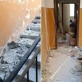 Pojavio se snimak iz zgrade u Smederevu, sve uništeno: Šut i staklo svuda, vrata izbijena, nema ni krova video
