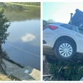 "Samo Bog ga je spasio..." Šok prizor u Srbiji, automobil ostao da visi (FOTO)