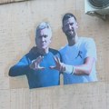 (ВИДЕО) Новак и Срђан Ђоковић добили мурал у Београду: Три прста за 33 године