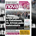 „Nova“ piše: Srbija plače za Vukašinom, 16. žrtvom pada nadstrešnice