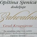 Priznanje Kragujevcu u Sjenici kao potvrda uspešne saradnje