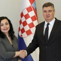 Kosovska predsednica za sankcije Srbiji, predsednik Hrvatske protiv