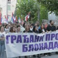 Antiblokaderi blokirali pet gradskih ulica prilikom drugog kontraprotesta u Vranju FOTO/VIDEO