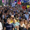 Studentski protest u Beogradu, okupljeni u protestnoj šetnji do Palate pravde