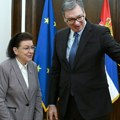 (Foto) Vučić sa grčkom ministarkom kulture Linom Mendoni: Razgovori o zajedničkim projektima