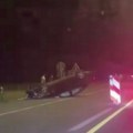 Automobil se prevrnuo na krov u smeru ka Leskovcu