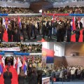 Sve spremno za miting Srpske liste: Hala sportova u Kosovskoj Mitrovici u bojama srpske trobojke FOTO/VIDEO