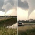 Zastrašujući snimak iz komšiluka Srbije! Na snazi uzbuna drugog stepena, oluja napravila tornado