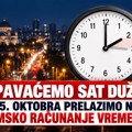 Stiže zimsko računanje vremena: Evo kada vraćamo kazaljke sat unazad