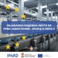Objavljena bodovna lista za Prvi javni poziv u okviru IPARD III programa za Meru 3