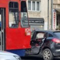 Tramvaj udario u automobil Saobraćajna nesreća u centru Beograda
