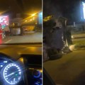 Teška nesreća na Banovom brdu! Od siline udara automobil završio na strani, staklo i delovi rasuti po putu (video)