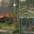 Požar na Železničkoj stanici Makiš: Gore pružni pragovi i trava (VIDEO)