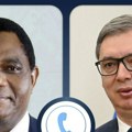 Vučić sa predsednikom Zambije o bilateralnoj saradnji i predstojećoj poseti Srbiji