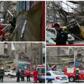 (Видео, фото) Зграда се урушила заједно са скелом! Невероватан призор у Београду! Шут и цигле попадале по паркираним возилима