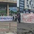 (VIDEO) Blokirana raskrsnica kod Novosadskog sajma: S jedne strane "studenti pobeđuju", a sa druge - "Srbija pobeđuje"