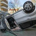 Saobraćajna nezgoda u centru Beograda: Automobil završio na krovu FOTO/VIDEO
