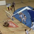 Nesvakidašnji incident: Koš pao na igrača Splita, srušio se posle zakucavanja VIDEO