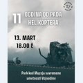 Komemorativni skup povodom 11 godina od pada helikoptera u petak u parku kod MSUV