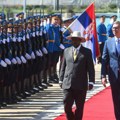 Председник Вучић дочекао у Палати „Србија” председника Уганде Мусевенија