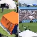 "Više se ubiše nego da nemaju padobran!" Urnebesna scena na stadionu, padobranci uspešno izveli napad - ali na WC! (video)