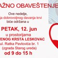 Akcija dobrovoljnog davanja krvi u petak