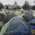 Veći broj ljudi se okuplja u šatorskom naselju u Pionirskom parku
