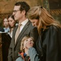 Princ Filip i princeza Danica sa decom na proslavi 100 godina Hrama Svetog Georgija u Starom Kostolcu