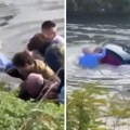 Biznismen autom upao u reku i počeo da tone, ljudi odmah skočili za njim: Kruži dramatičan snimak spasavanja