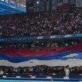 Pogledajte neverovatno slavlje navijača posle zlatne medalje: Srpska trobojka se viori, igrači u suzama