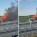 Gori kamion na auto-putu za Novi Sad VIDEO