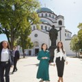 Тамара Вучић и Зироат Мирзијојева посетиле Народни музеј и Храм Светог Саве (фото)