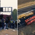 Prve slike sa mesta nesreće u Mađarskoj: Autobus smrskan, putnici ostali zarobljeni, ima mnogo stradalih (foto)