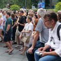 Protestne šetnje u Beogradu, blokada raskrsnice ispred Pravnog fakulteta