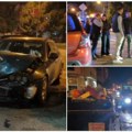 (Video) Jedna osoba povređena novi detalji sudara na uglu Temerinske i Dositejeve Dvoje kola završilo ispred lokala brze…