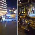Vozila potpuno uništena: Prvi snimak nezgode kod zgrade BIGZ-a u kojoj je teško povređen muškarac